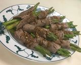 Hình bước làm 5 của món Bò cuộn măng tây áp chảo