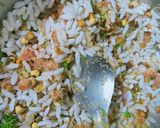 A picture of step 6 of Papad chat.