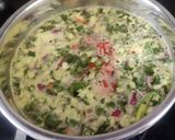 A picture of step 5 of Palak and broken wheat khichdi.