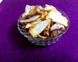 A picture of step 4 of Purple yam chips.