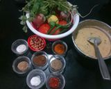 A picture of step 1 of Tomato Bhajia Katoori Chaat.