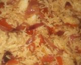A picture of step 3 of Onion tomato fried rice.