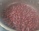 A picture of step 1 of African style Rajma with Nsima and peri peri sauce.
