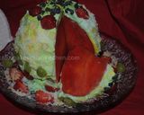 A picture of step 16 of No bake watermelon cake.