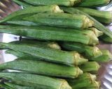 A picture of step 1 of Green sabzis (Bhindi).