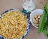 Hình bước làm 1 của món Sữa đậu xanh, hạt macca