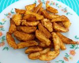 A picture of step 3 of Schezwan Chilli Potatoes.