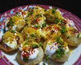A picture of step 3 of Dahi puri.