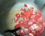A picture of step 2 of Brinjal potatoes and tomato sabji(no onion no garlic).