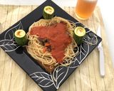 Foto del paso 6 de la receta: Espagueti a la bolognesa con calabacitas al horno