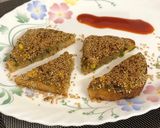A picture of step 13 of Veg Sesame Toast.
