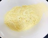A picture of step 1 of Ghee Mysore Pak.