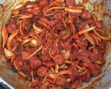 Foto del paso 3 de la receta: Zaragozas (frijoles) con chorizo español, carne y chistorra