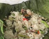 Foto langkah ke 6 dari resep Nasi bakar cumi petai pedas.