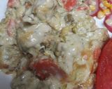A picture of step 4 of Chicken Alfredo.