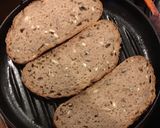 A picture of step 3 of Juicy portabellini mushrooms on seedy toast.