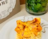 Une image de l'étape 5 de Butternut farcie lardons & oignons gratinée raclette.