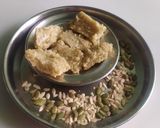 வெள்ளரி விதை மற்றும் பூசணி விதை நெய் மைசூர்பாக்(Pumpkin&vellari seed Ghee mysorepak recipe in tamil) ரெசிபி ஸ்டேப் 7 புகைப்படம்