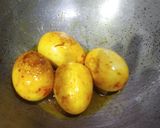 A picture of step 1 of Duck egg curry.