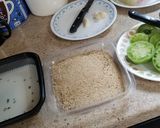 A picture of step 1 of Vegan Fried Green Tomato Sandwich.