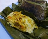 Foto langkah ke 7 dari resep Nasi Bakar ayam suwir (tanpa santan).