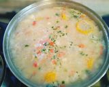 A picture of step 3 of Chupe de Pollo.