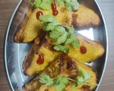A picture of step 6 of Schezwan bread pakoda.