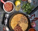 A picture of step 5 of Daal dhokli with cluster beans & fenugreek leaves.