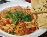 A picture of step 8 of My Italian Chicken, Bacon Penne pasta Dish. 😘.