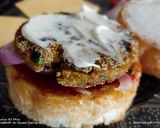 A picture of step 3 of Sabudana tikki double cheeseburger.