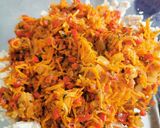 Foto del paso 4 de la receta: Morrones rellenos de pollo y arroz