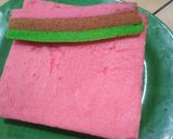 Foto langkah ke 6 dari resep Rainbow cake kukus (takaran sendok).