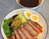 รูปขั้นตอนการทำที่ 3 ของ ข้าวหมูแดง ผักกวางตุ้งน้ำมันหอย