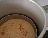 A picture of step 3 of Dhokla (besan spicy cake).