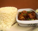 A picture of step 7 of Orange rice, Chicken Stew and Creamy Cabbage Salad.
