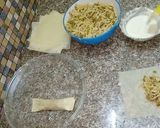 A picture of step 3 of Spaghetti wraps.