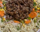 A picture of step 4 of Herb spaghetti with Behari beef - western and desi fusion.