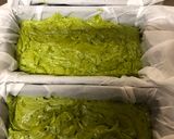 A picture of step 9 of White Chocolate and Matcha Soft Cake.