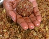 A picture of step 3 of Chamsur dana healthy ladoos.
