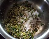 A picture of step 4 of Moong sprouts & palak-paneer baked Kachori.