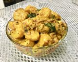 A picture of step 7 of Raw banana sabzi.