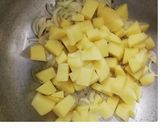A picture of step 3 of Desi mix sabzi.