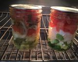 A picture of step 3 of California Farm Fresh Salsa, layered.