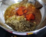 A picture of step 5 of Kathal biryani with pudina dhania chhachh.