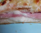 A picture of step 6 of Ham Croissant with Mornay Sauce.