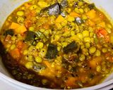 A picture of step 4 of Mixed vegetable curry with Lilva beans (Ghato tarkari no onion no garlic recipe).