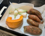 Foto del paso 1 de la receta: Crujiletas de boniato asado y alcachofa
