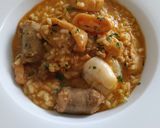 Foto del paso 15 de la receta: Arroz Mar y Montaña de Rape y Butifarra con Sofrito de Calamar y Gambas