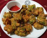 A picture of step 5 of Pakora platter😀😀.