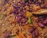 A picture of step 2 of Fluffy's beef and peppers enchiladas.